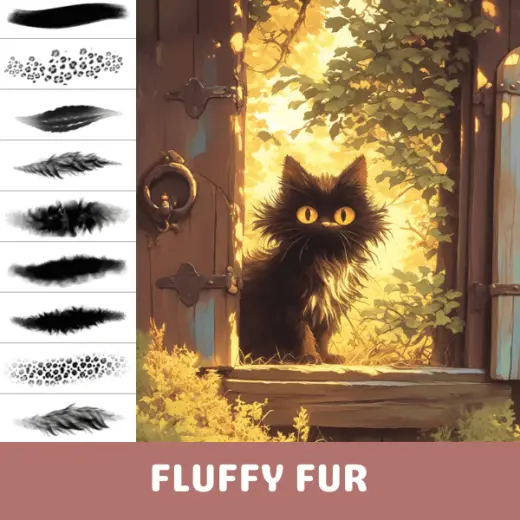 Procreate Brushes: Fur Fantasy, Fur Brushes for Realistic and Textured Digital Art — Procreate brush
