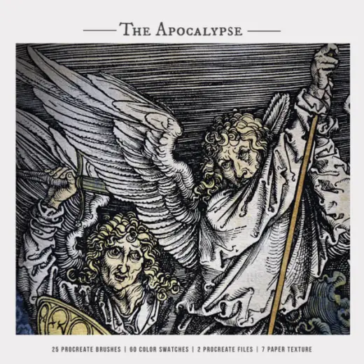 The Apocalypse Procreate Brushes, Color Swatches & Paper Textures — Procreate brush