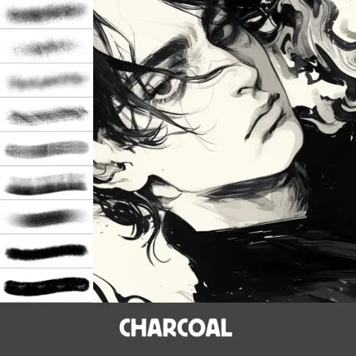 Procreate Brushes: Realistic Charcoal Brushes for Sketching, Shading, and Textured Digital Art — Procreate brush