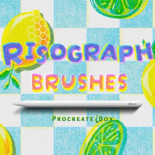 Procreate Risograph Brush Set — Procreate brush