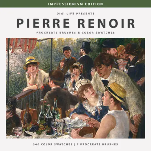 Pierre Renoir Procreate Brushes & Color Swatches — Procreate brush