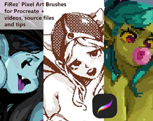 FiRez' Pixel art brushes, videos, source files & tips for Procreate — Procreate brush