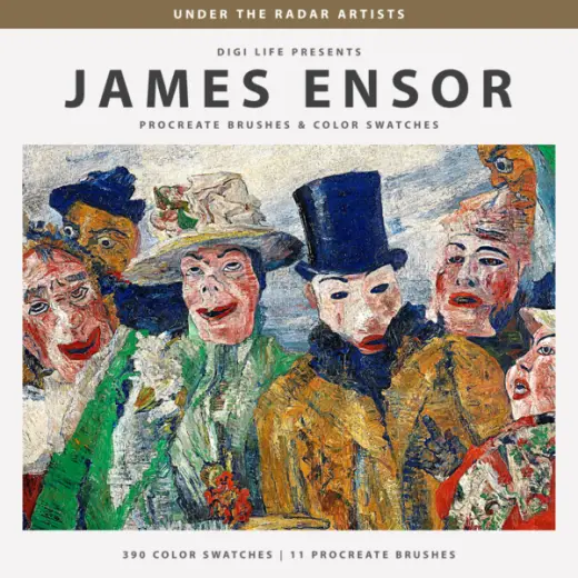 James Ensor Procreate Brushes & Color Swatches — Procreate brush