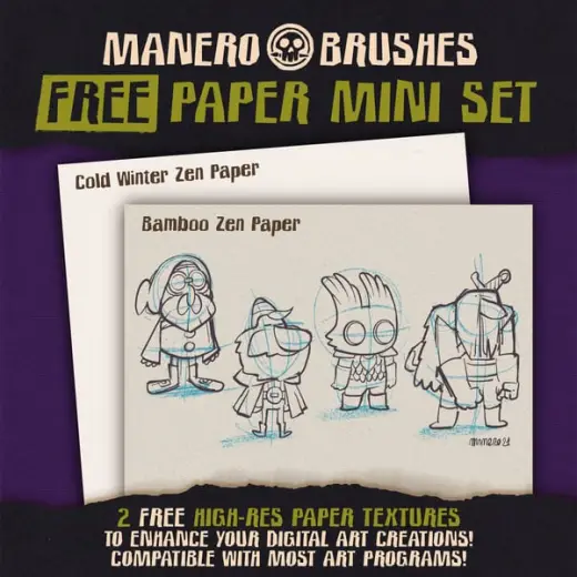 Manero Brushes FREE Paper Mini Set — Procreate brush