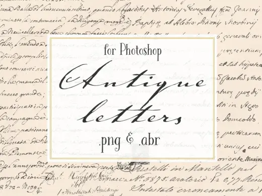 【無料】Photoshopブラシ アンティークレター Antiqueletters【png,abr】 — Photoshop brush