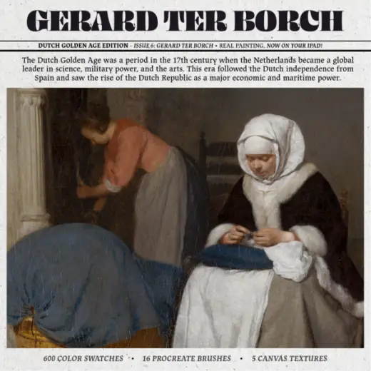 Gerard ter Borch Procreate Kit (Procreate Brushes, Canvas Textures & Color Palettes) — Procreate brush