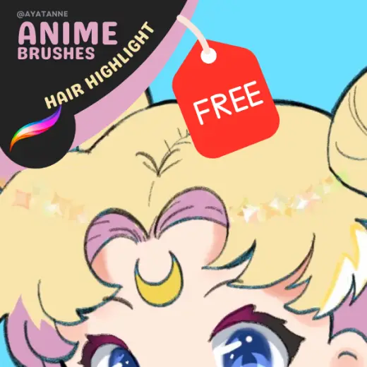 Free Anime Hair Brush - Sparkling Highlight — Procreate brush