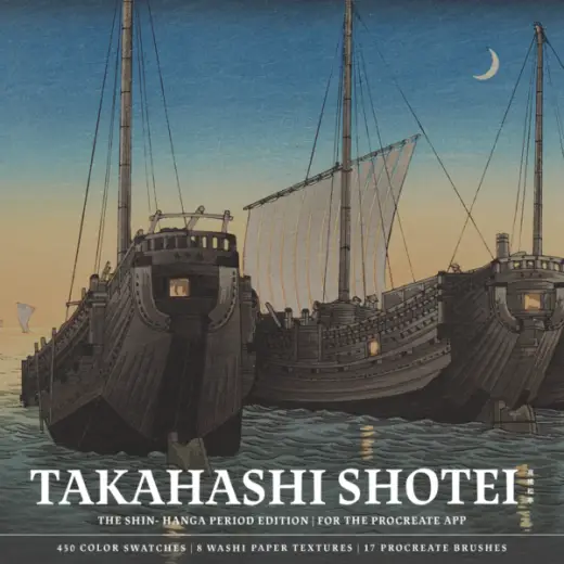 Takahashi Shotei Procreate Kit (Procreate Brushes, Washi Textures & Color Palettes) — Procreate brush