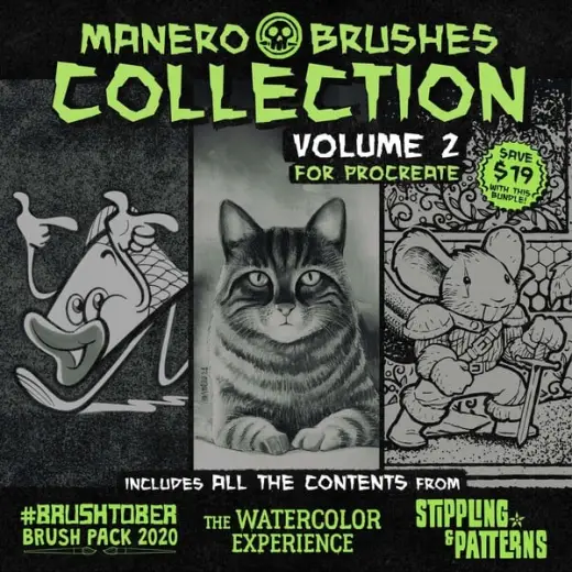 Save 32%! Manero Brushes Collection Vol 2 for Procreate — Procreate brush