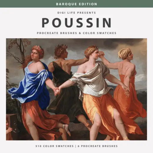 Nicolas Poussin Procreate Brushes & Color Swatches — Procreate brush