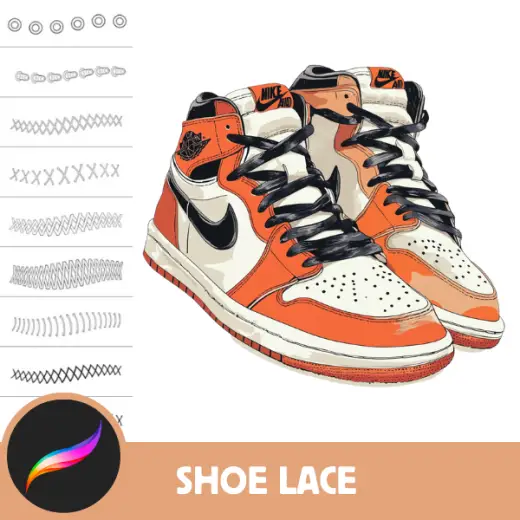 Shoes MaxPack (Laces, ribbons, stitches, leather textures) - Brushes for Procreate — Procreate brush