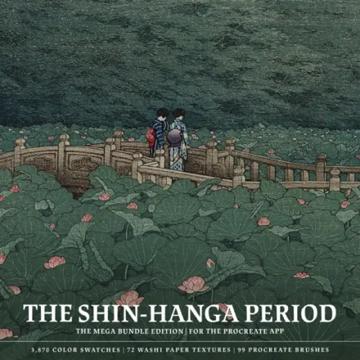 The Shin-Hanga Collection | Mega Bundle (Procreate Brushes, Washi Textures & Color Palettes) — Procreate brush