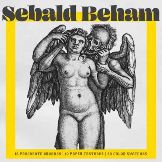 Hans Sebald Beham Procreate Kit (Procreate Brushes, Color Palette & Paper Textures) — Procreate brush