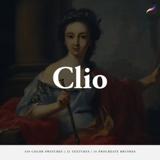 Clio's Procreate Brushes, Color Swatches, Paper & Canvas Textures — Procreate brush
