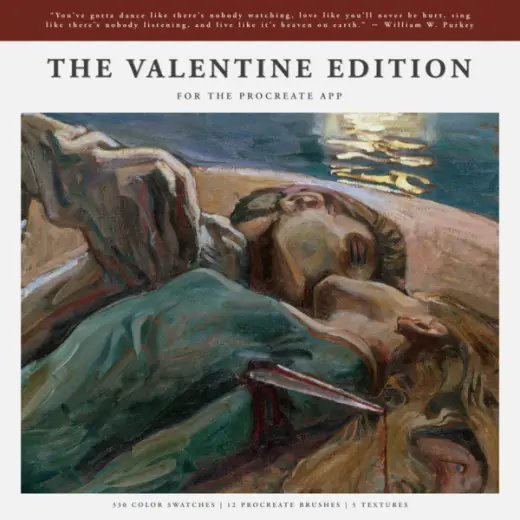 The Valentine's Day (2024) Edition: Procreate Brushes, Paper Textures and Color Swatches — Procreate brush