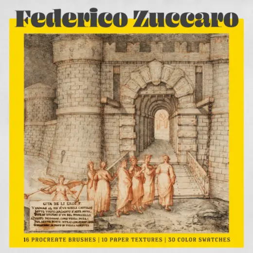 Federico Zuccaro Procreate Kit (Procreate Brushes, Paper Textures & Color Palette) — Procreate brush