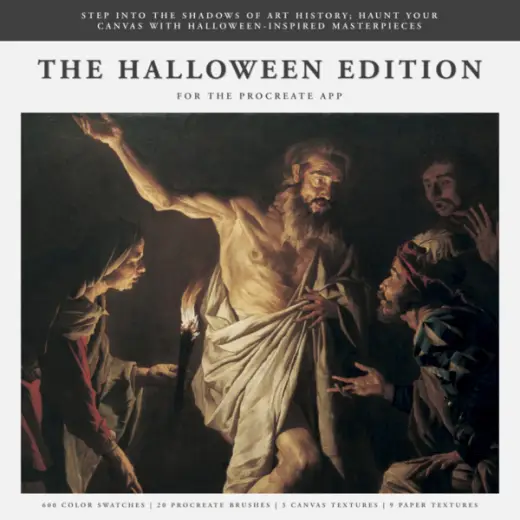 The Halloween (2024) Procreate Kit (Procreate Brushes, Color Palettes and Textures) — Procreate brush