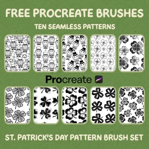 Free St. Patrick's Day Procreate Pattern Brushes — Procreate brush