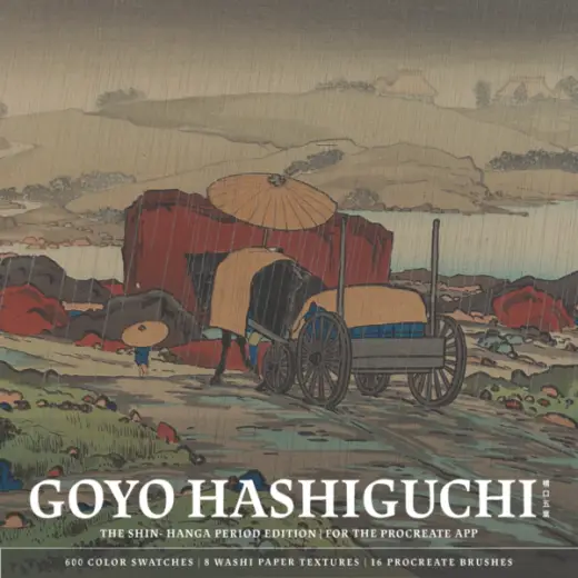 Goyo Hashiguchi Procreate Kit (Procreate Brushes, Color Palettes & Washi Textures) — Procreate brush