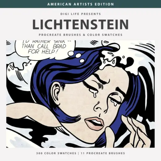 Lichtenstein Procreate Brushes & Color Swatches — Procreate brush