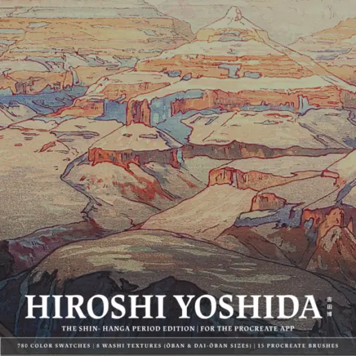 Hiroshi Yoshida Procreate Kit (Procreate Brushes, Color Palettes & Washi Textures) — Procreate brush