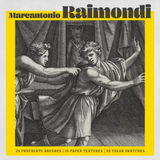 Marcantonio Raimondi Procreate Kit (Procreate Brushes, Paper Textures & Color Palette) — Procreate brush