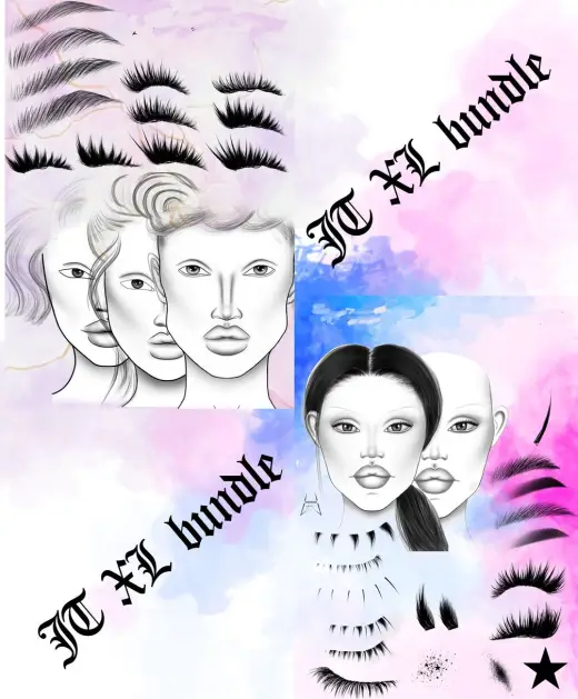 XL face chart ready bundle (krita, photoshop, procreate) — Procreate, Photoshop & Krita brush